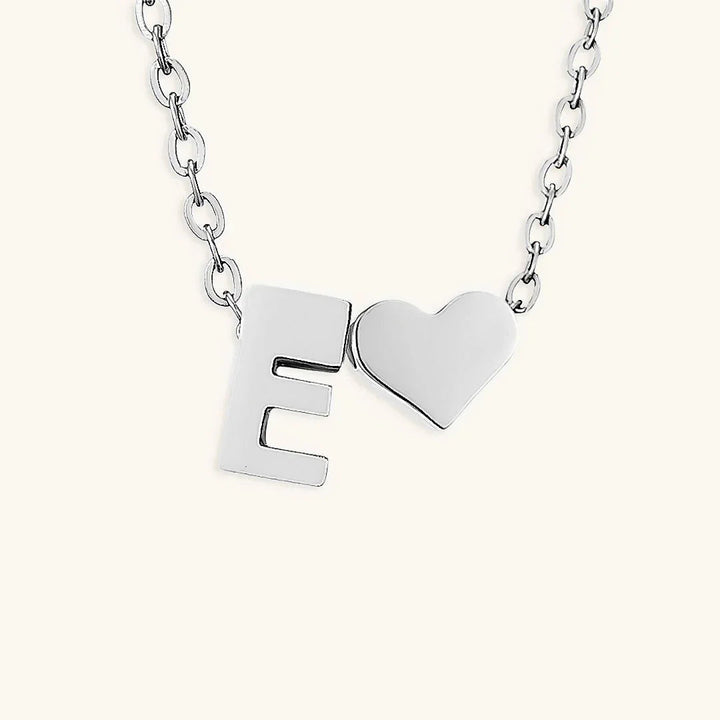Gold-Plated Initial Heart Pendant Necklace