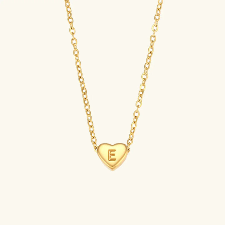Gold-Plated Heart Initial Necklace