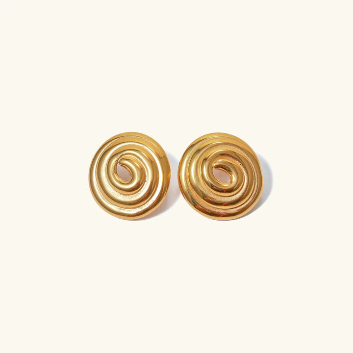 Gold-Plated Spiral Earrings with meets hypnotic design