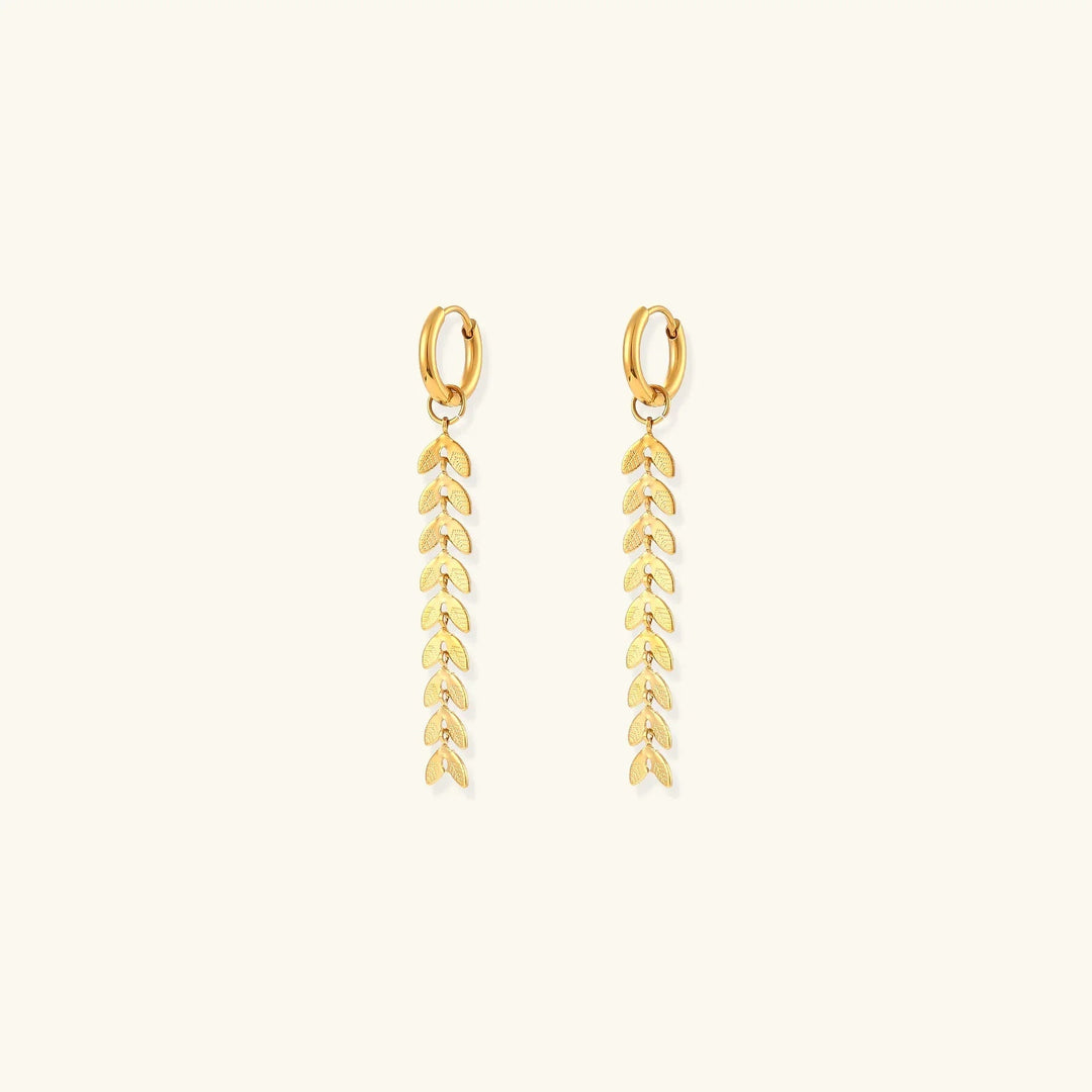 Gold-Plated Fishtail Drop Earrings For Women