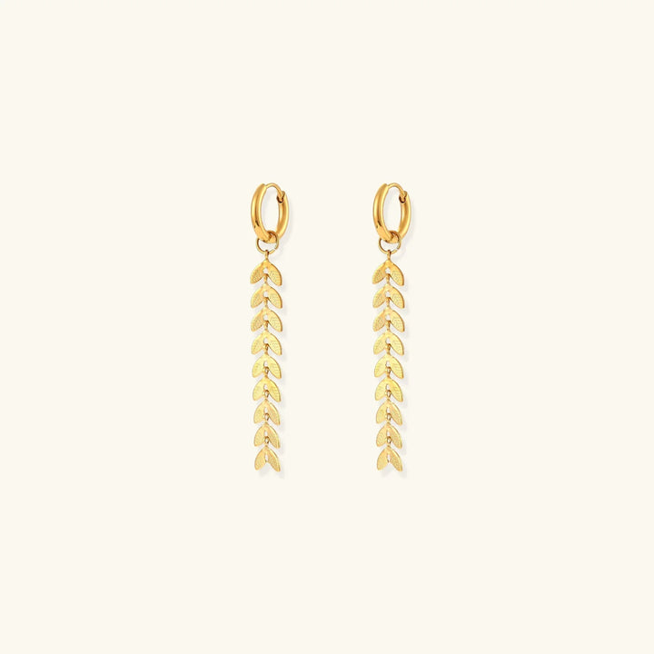 Gold-Plated Fishtail Drop Earrings For Women
