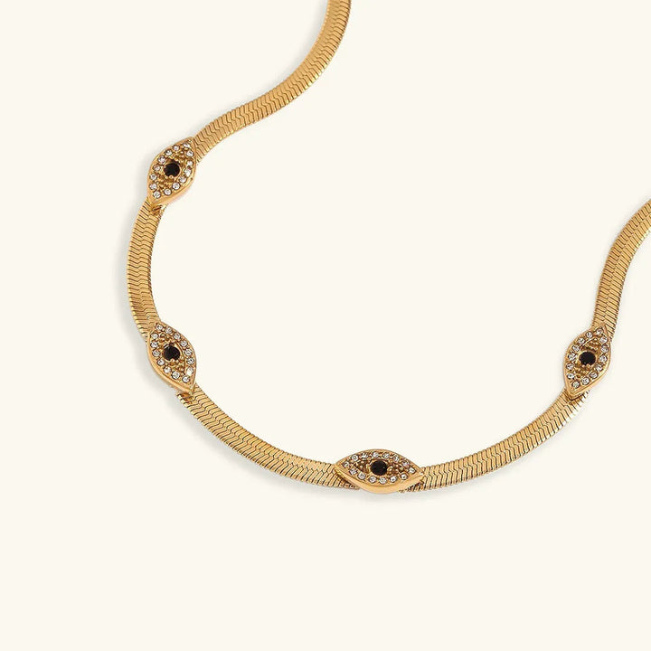 Gold-Plated Evil Eye Necklace For Women