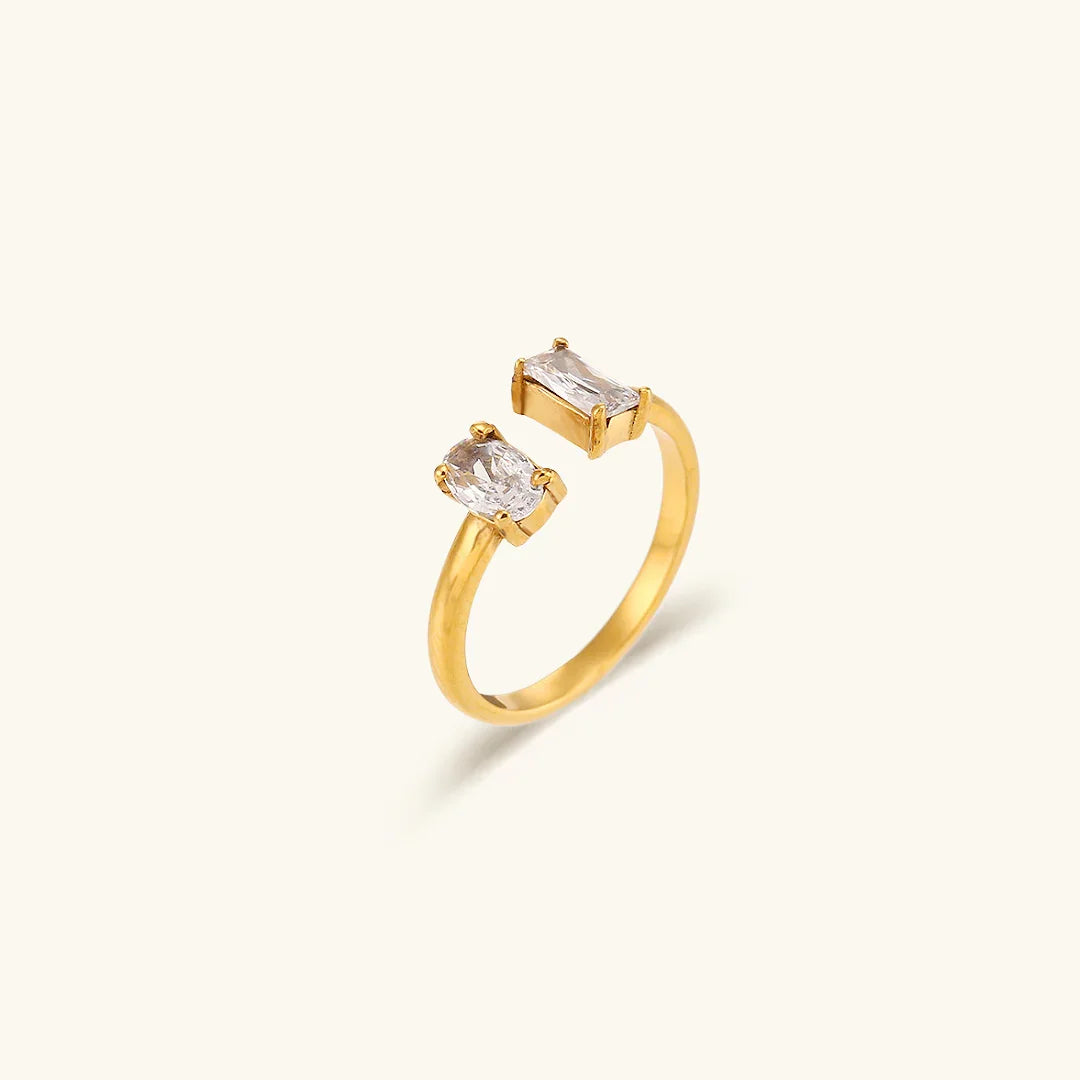 Gold-Plated Gemstone Ring For Women