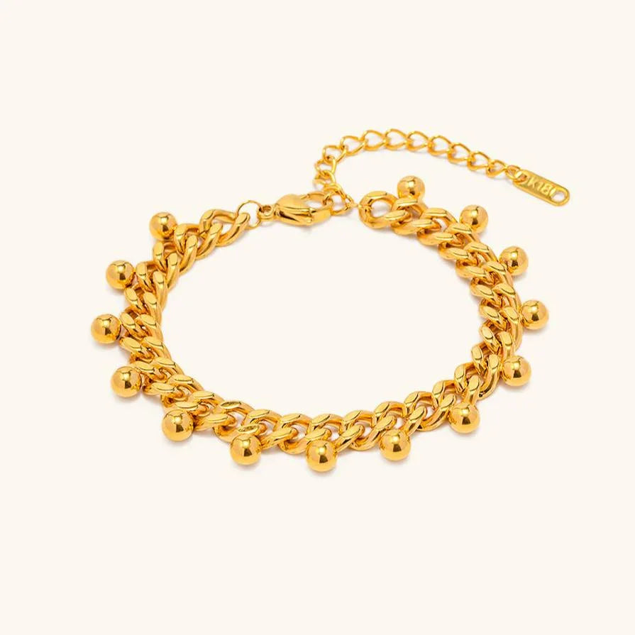 Gold-Plated Charm Chain Bracelet for Women