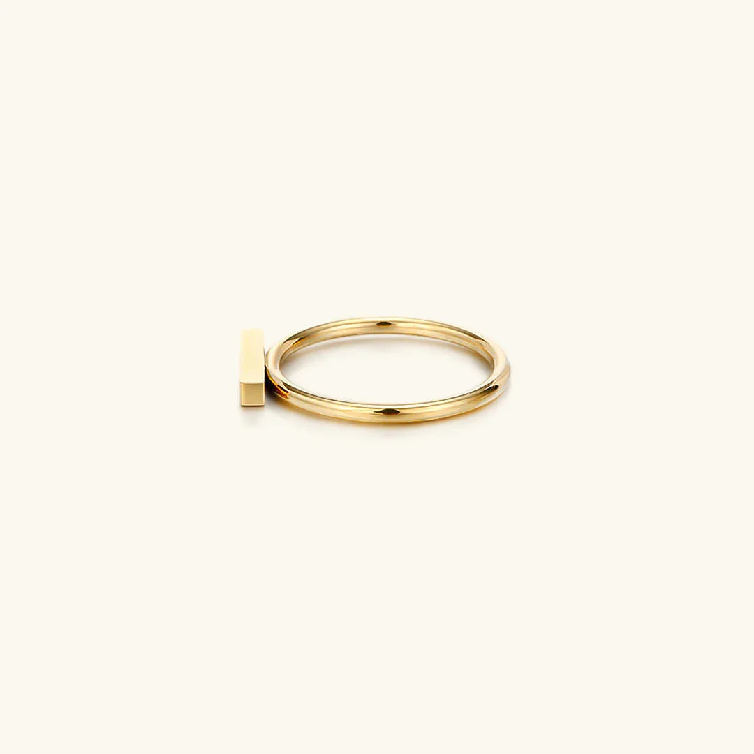Gold-Plated Bar Accent Ring for Women
