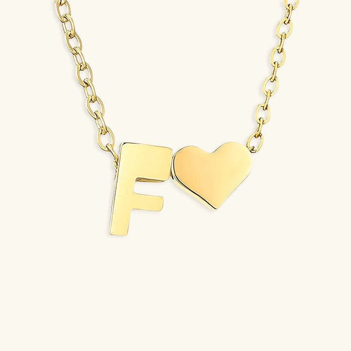 Gold-Plated Initial Heart Pendant Necklace
