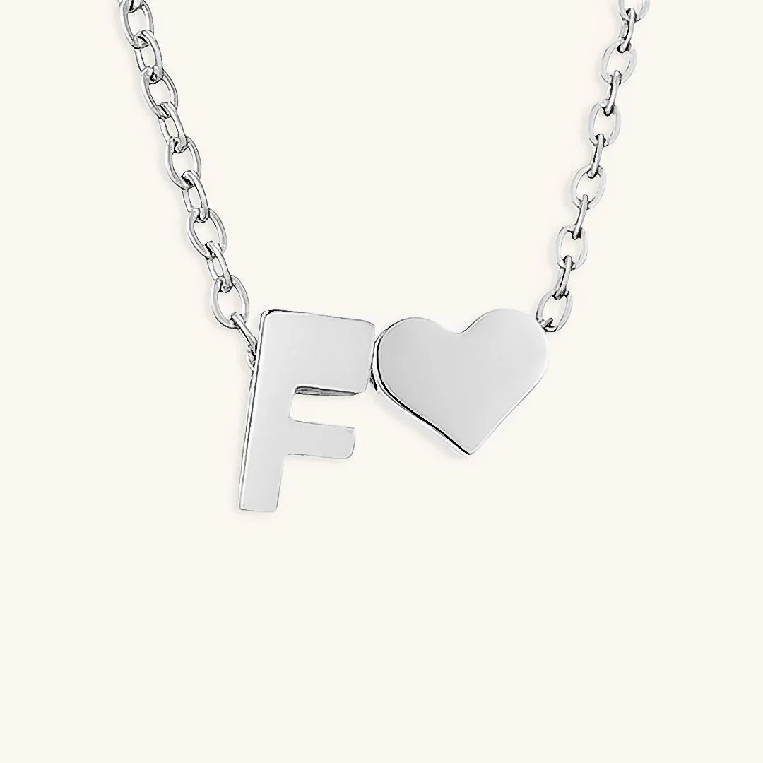 Gold-Plated Initial Heart Pendant Necklace