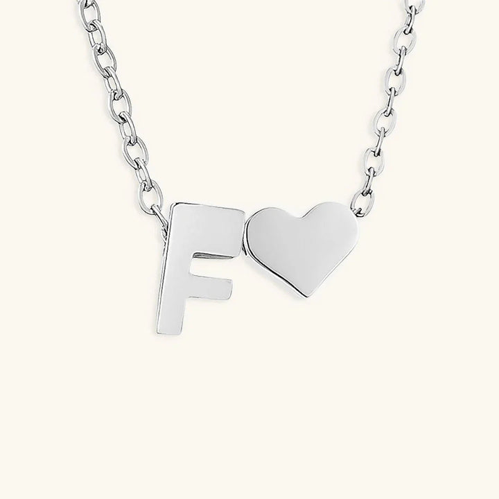Gold-Plated Initial Heart Pendant Necklace
