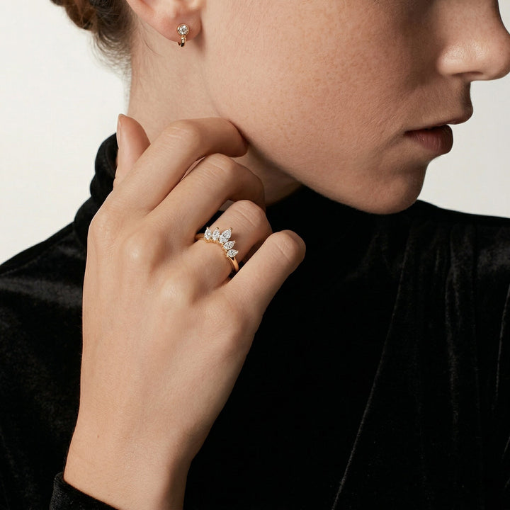 Gold-Plated Diamond Ring For Women