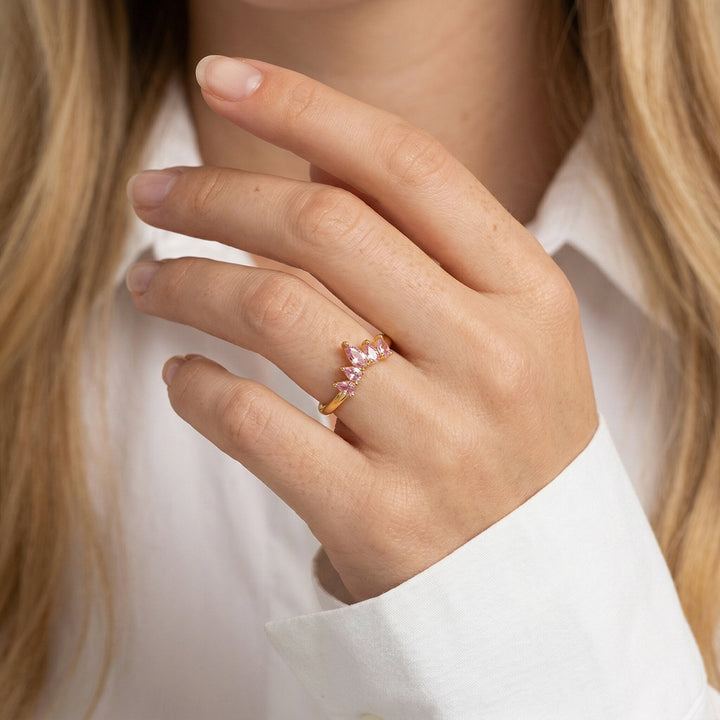 Gold-Plated Diamond Ring For Women