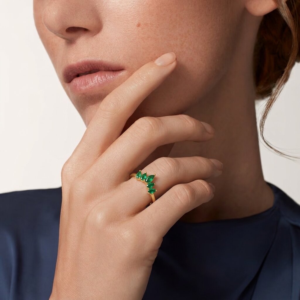 Gold-Plated Diamond Ring For Women