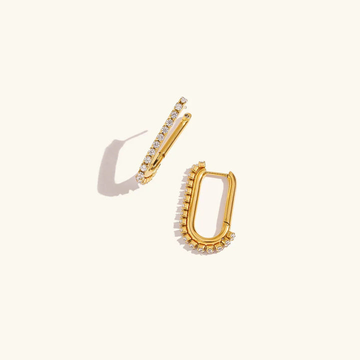 Gold-Plated Diamond Loop Earrings For Women