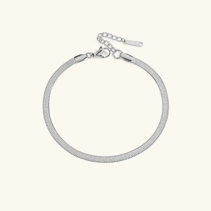 Gold-Plated Herringbone Chain Anklet for Women