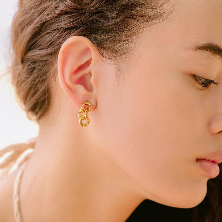 Gold-Plated Chain Drop Earrings for Women