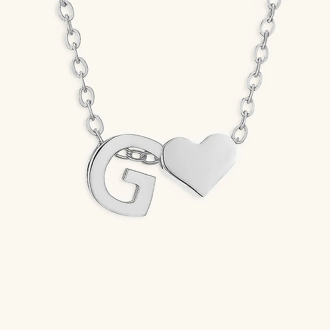 Gold-Plated Initial Heart Pendant Necklace