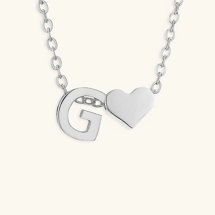 Gold-Plated Initial Heart Pendant Necklace