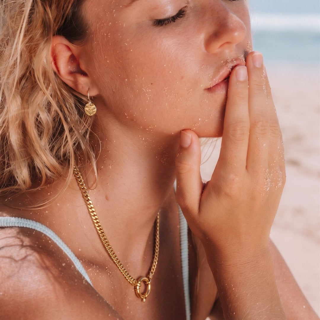 Gold-Plated Herringbone Chain Necklace for Women