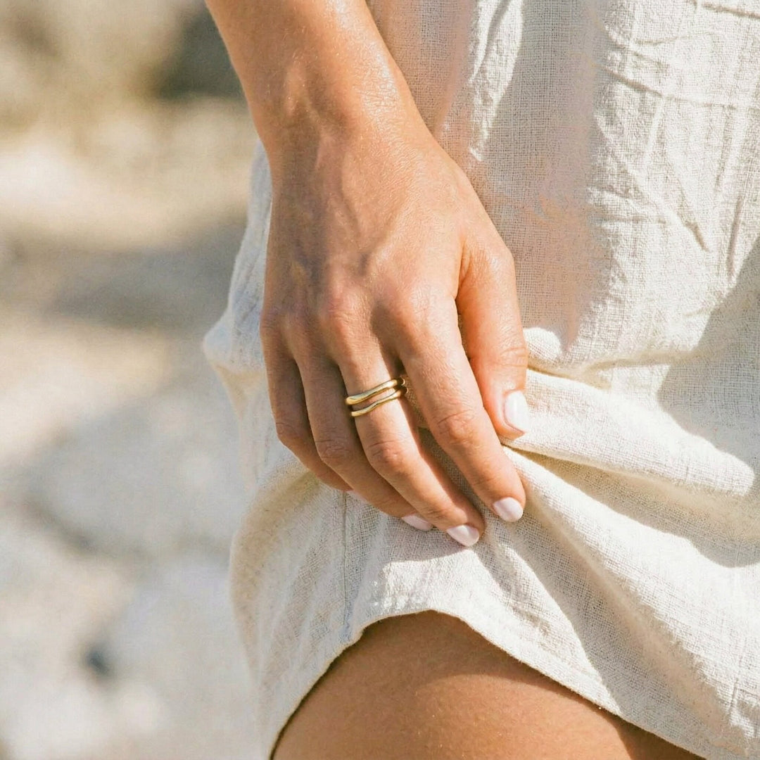 Gold-Plated Stackable Ring Set for Women