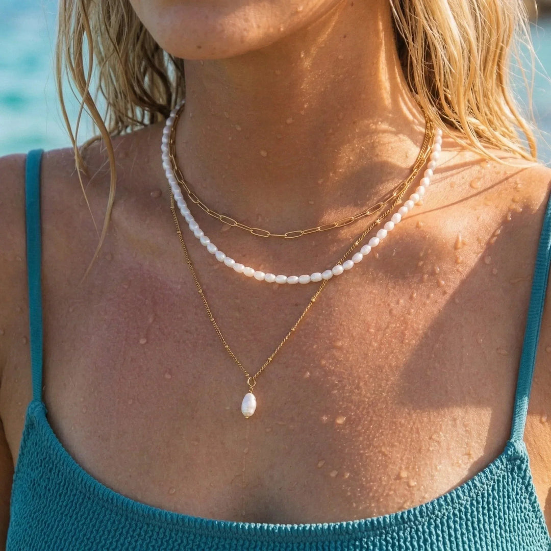 Gold-Plated Link Chain Necklace for Women
