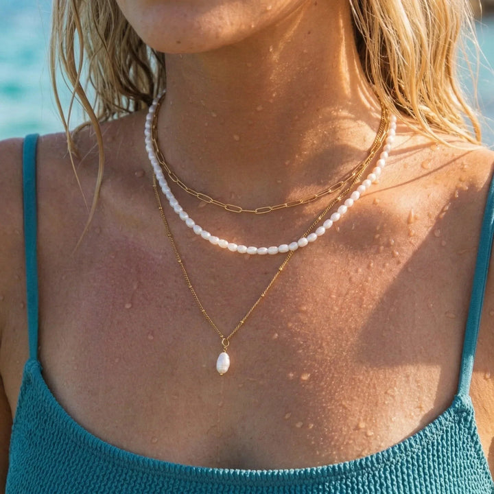 Gold-Plated Link Chain Necklace for Women