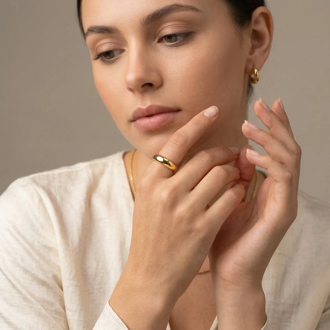 Gold-Plated Minimalist Ring For Women