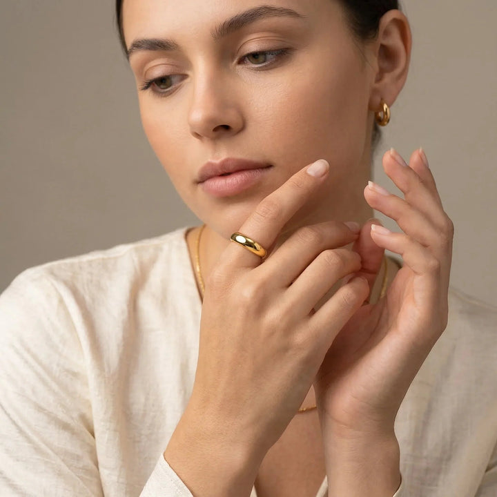 Gold-Plated Minimalist Ring For Women