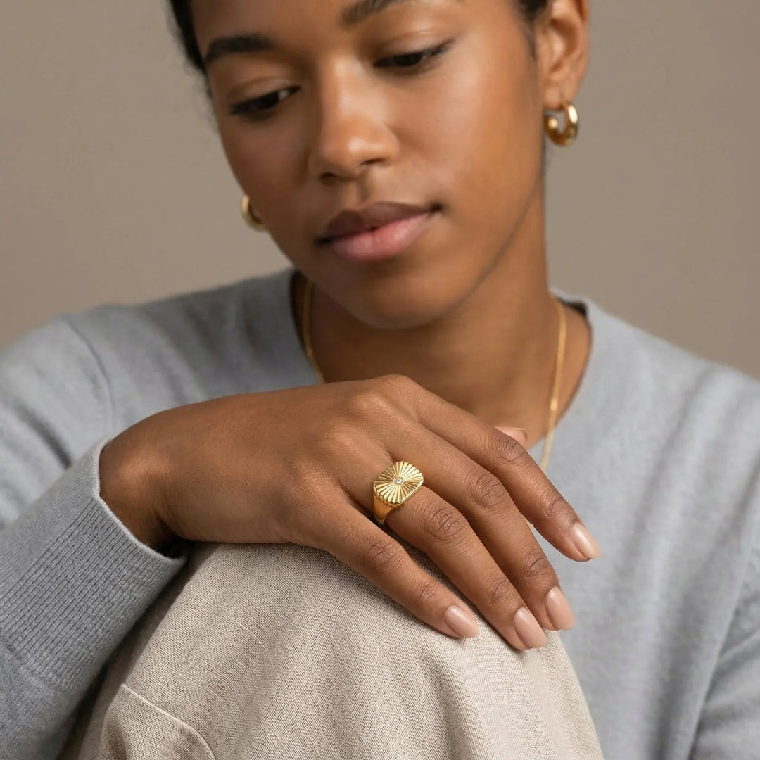 Gold-Plated Minimalist Ring For Women