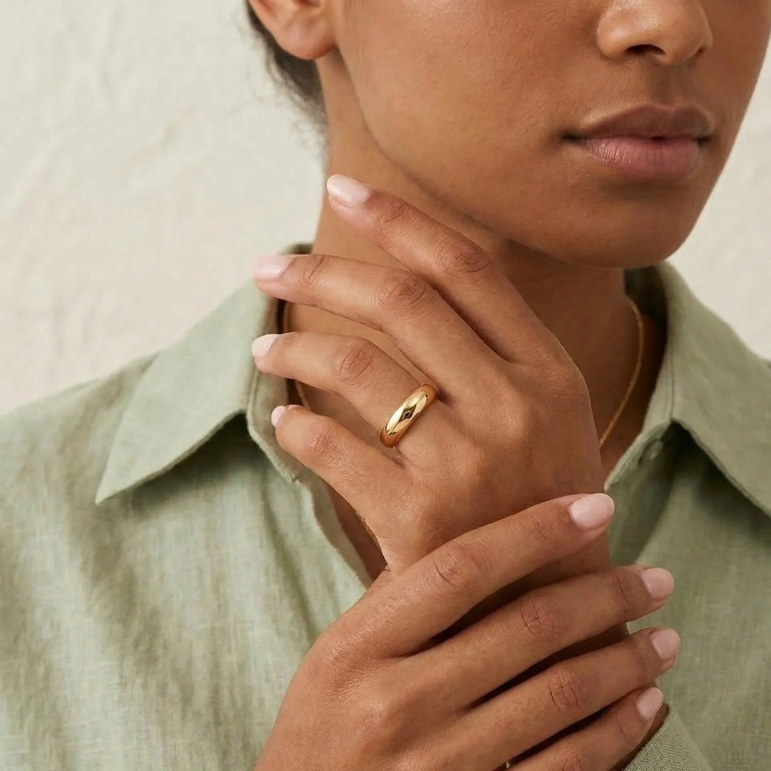 Gold-Plated Minimalist Ring For Women