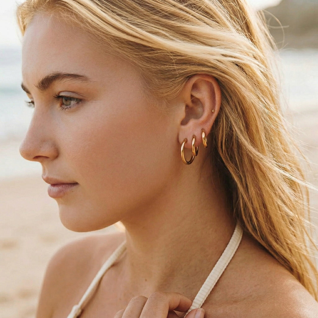 Gold-Plated Classic Huggie Hoop Earrings