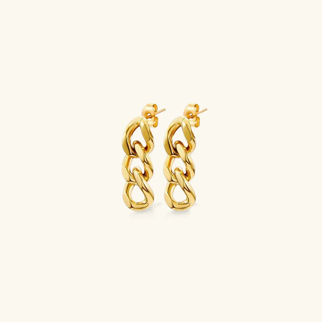 Gold-Plated Chain Drop Earrings for Women