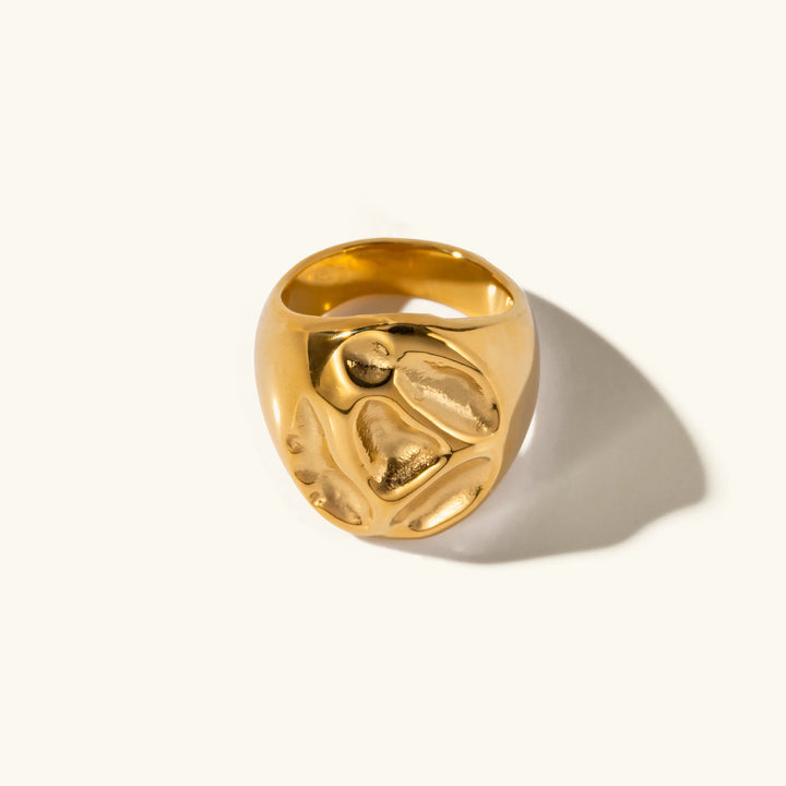 Gold-Plated Irregular Statement Ring for Women