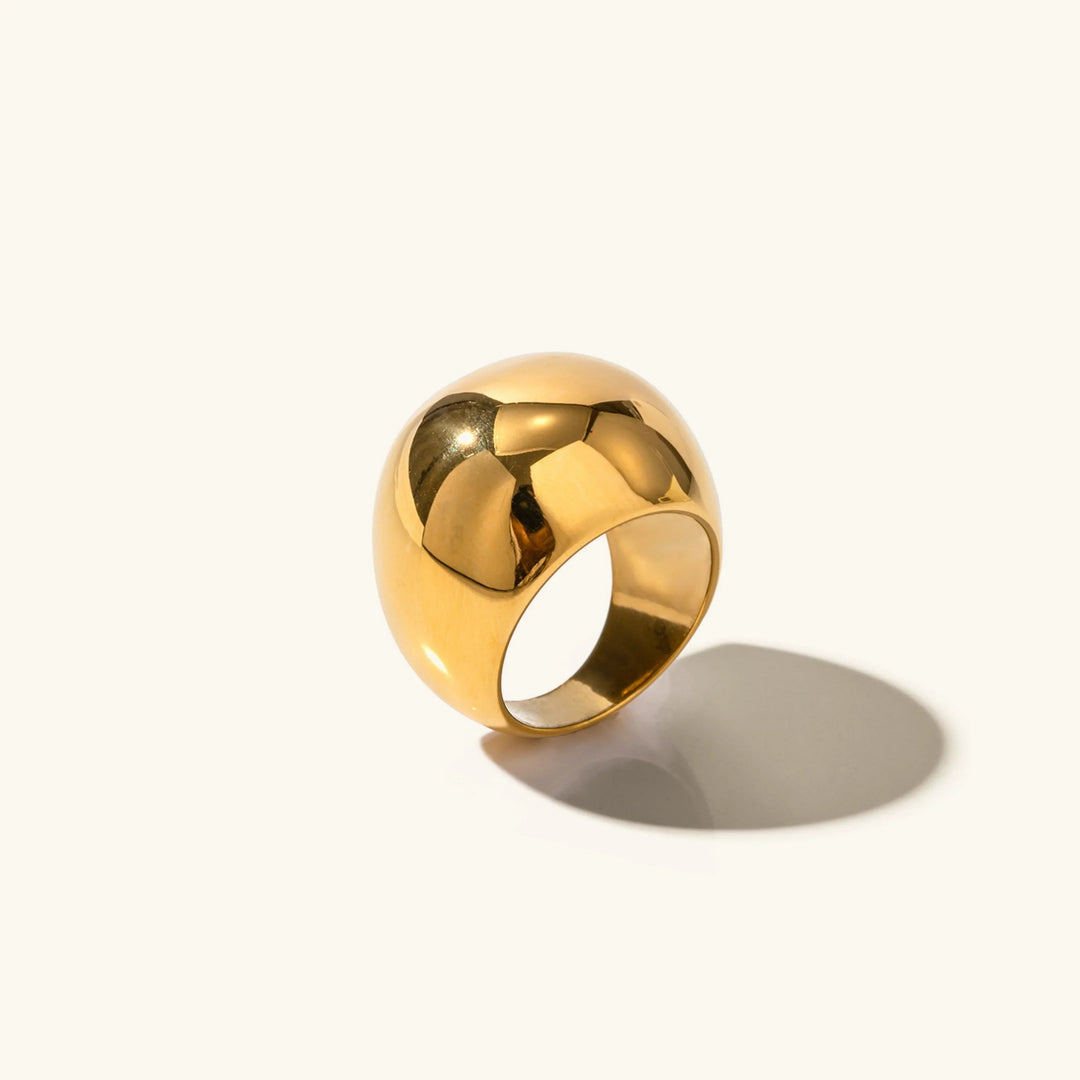 Gold-Plated Dome Statement Ring for Women
