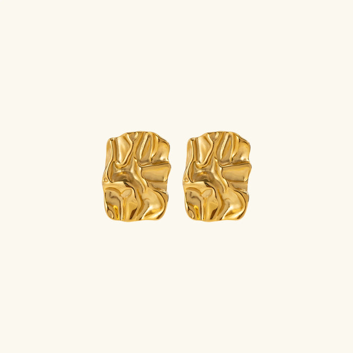 Gold-Plated Statement Earrings with Stainless Steel
