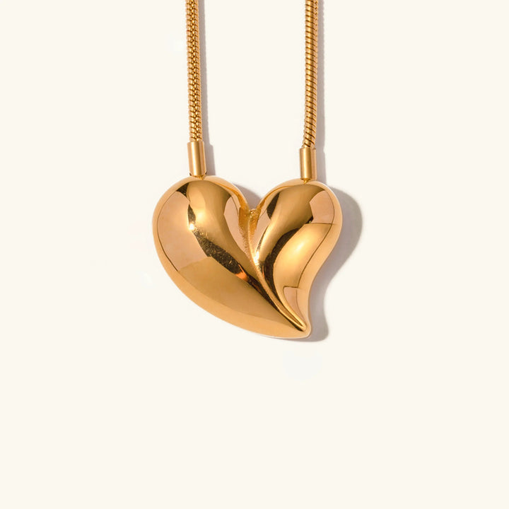 Gold-Plated Heart Necklace with Stainless Steel Chain