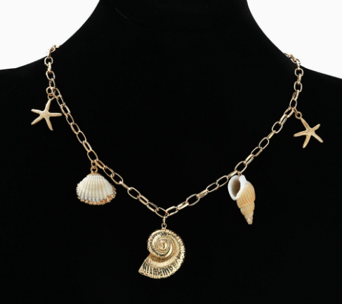 Gold-Plated Faux Pearl Charm Necklace for Women