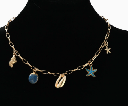 Gold-Plated Faux Pearl Charm Necklace for Women