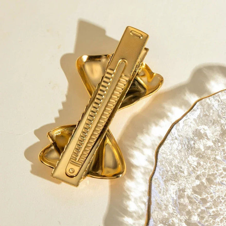 Gold-Plated Bow Hair Clip