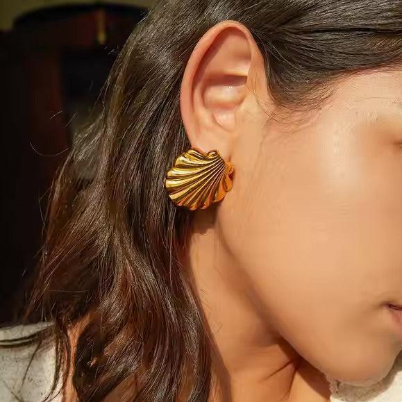 Gold-Plated Bayside Seashell Earrings