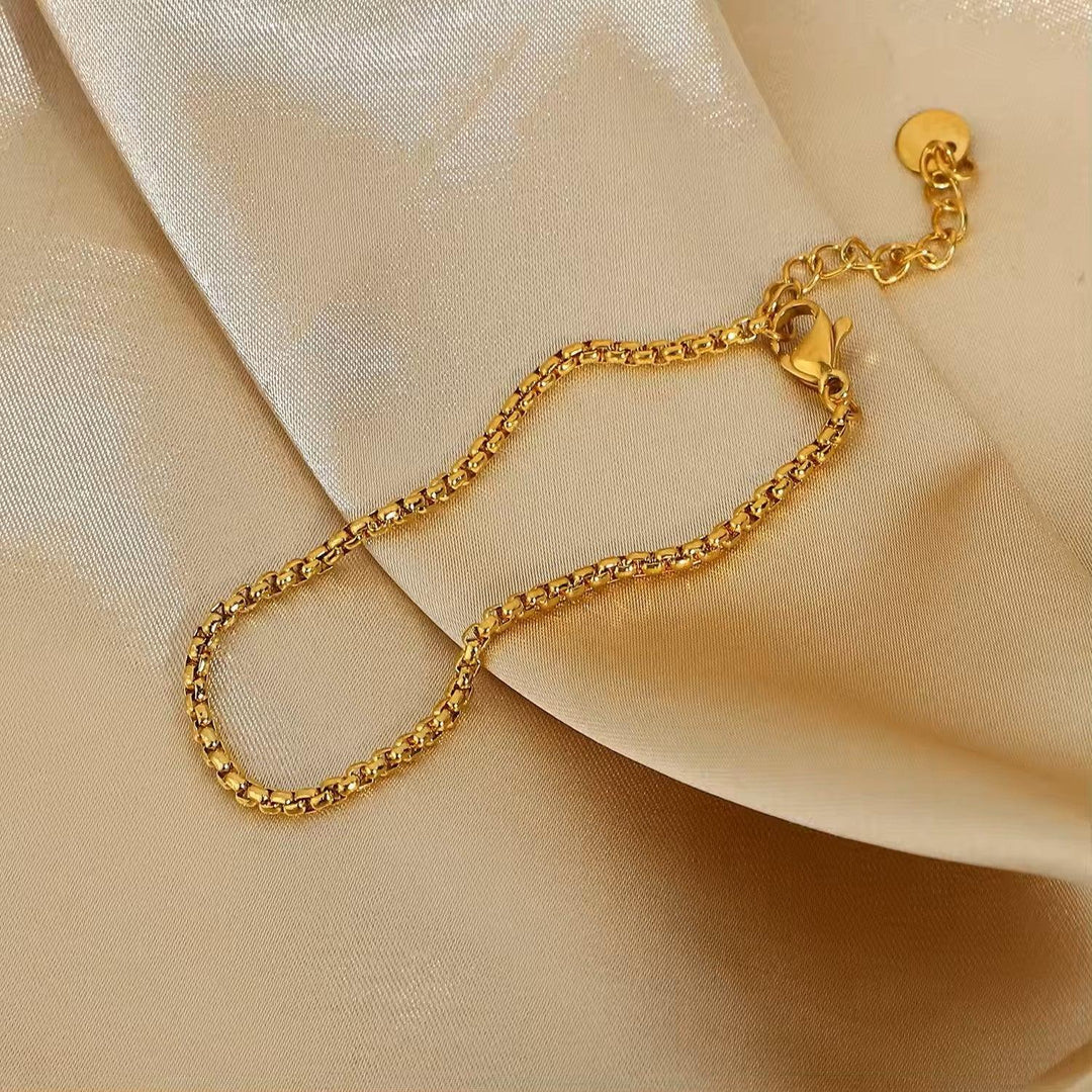 Gold-Plated Box Chain Bracelet