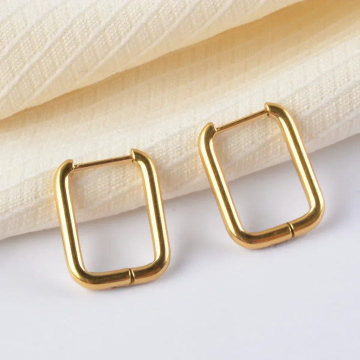 Gold-Plated U Hoop Earrings