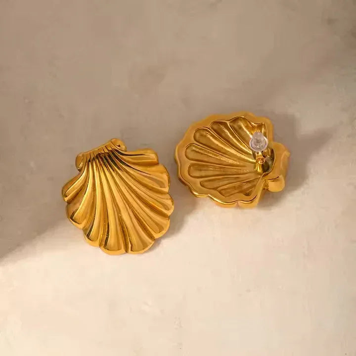 Gold-Plated Bayside Seashell Earrings