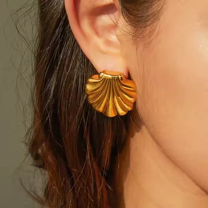 Gold-Plated Bayside Seashell Earrings