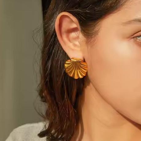 Gold-Plated Bayside Seashell Earrings