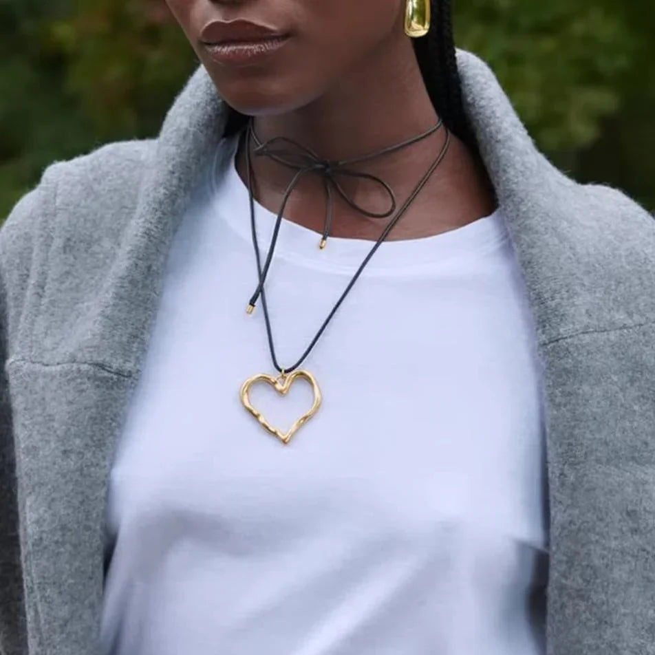 Gold-Plated Heart Pendant Necklace