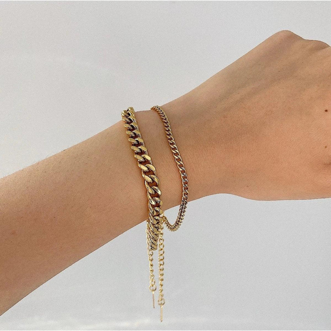 Gold-Plated Chain Bracelet with Stainless Steel for Women