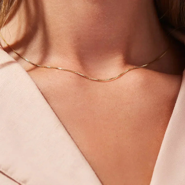Gold-Tone Square Link Chain Necklace