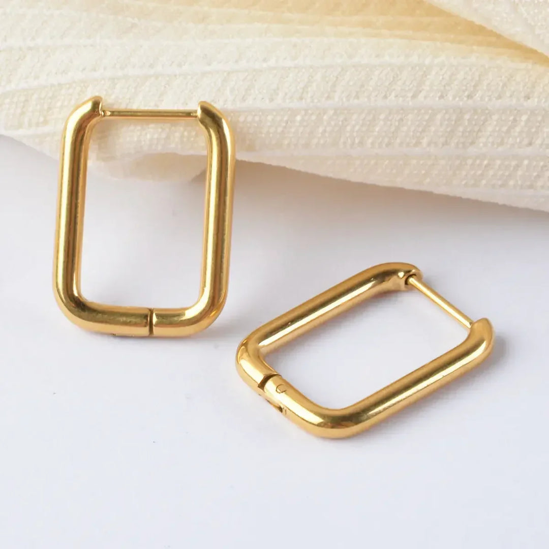 Gold-Plated U Hoop Earrings