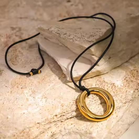 Gold-Plated Minimalist Ring Pendant Necklace