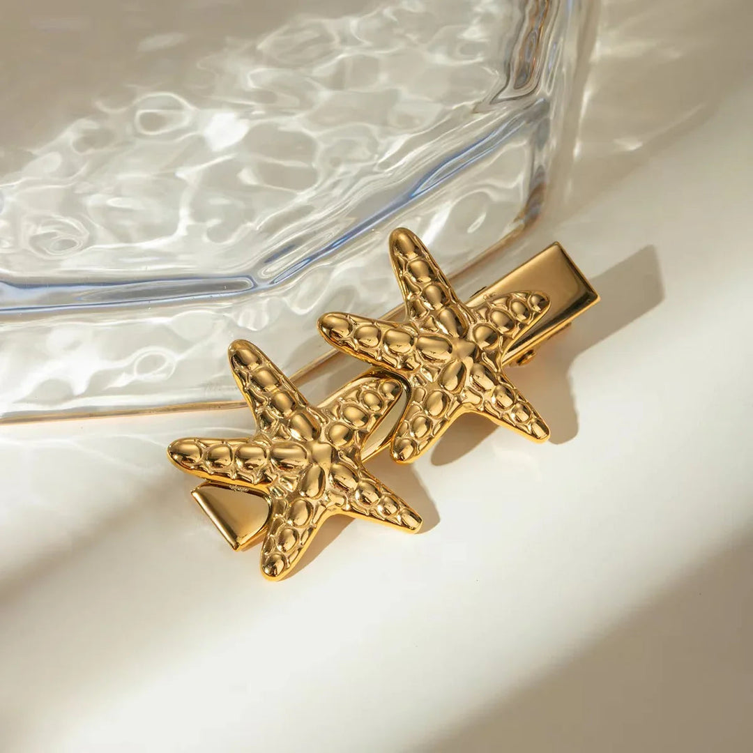 Gold-Plated Starfish Hair Clip