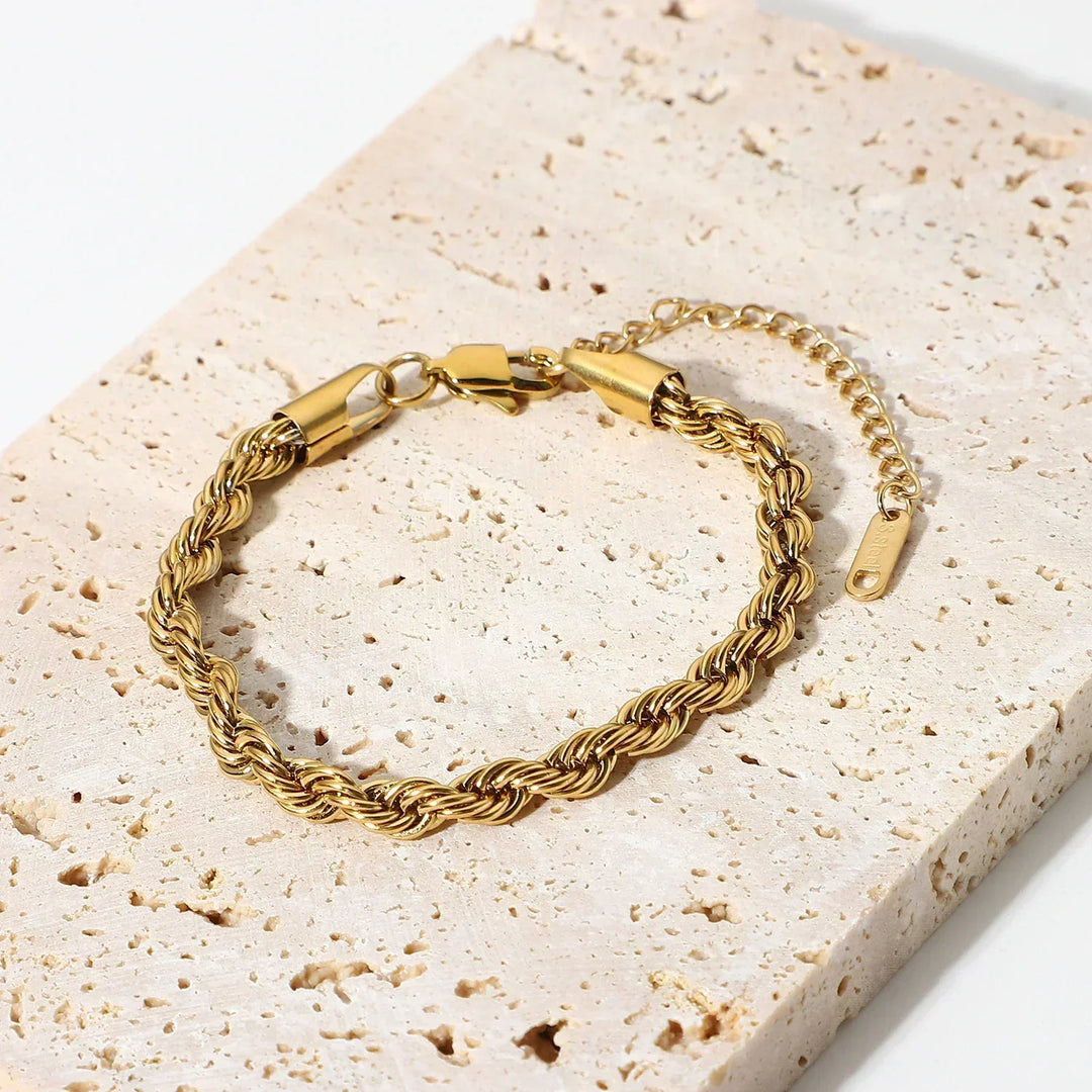 Gold-Plated Rope Chain Bracelet for Women